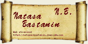 Nataša Baštanin vizit kartica